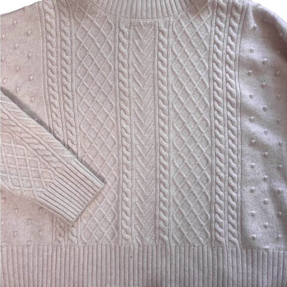 Eloquii Blush Pink Cable-Knit Sweater, Plus, Fall/Winter, Weekend, 18/20 - Picture 5 of 8